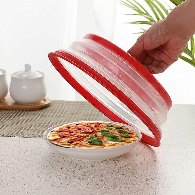Collapsible Microwave Splatter Cover, 10.5 Inch, Dishwasher-safe, Microwave Plate Cover With Steam Vent，BPA-Free Silicone & Plastic (Light purple)