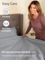 Extra Deep Queen Sheet Set - 6 Piece Breathable & Cooling Sheets - Hotel Luxury Bed Sheets Set - Easy & Secure Fit - Soft, Wrinkle Free & Comfy Sheets Set - Steel Blue Sheet Set w/Extra Deep Pockets