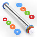 Rolling Pin with Adjustable Thickness Rings for Baking,Stainless Steel Dough Roller,Baking Supplies for Cookie Fondant Pizza Cake Pasta
