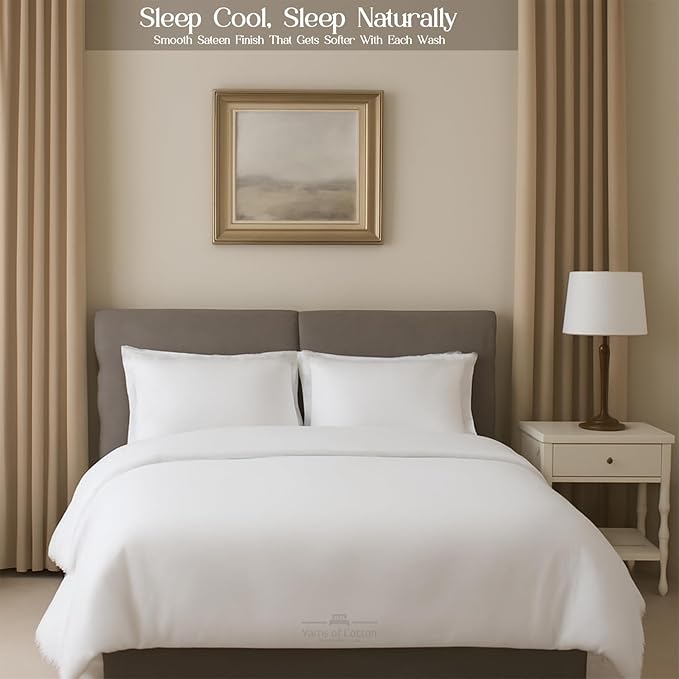 Sleeper Sofa 4 Piece Bed Sheet Set Premium Quality 100% Cotton 500 Thread Count, Smooth & Super Soft Sateen Weave, Extra Soft Bed Sheets, Wrinkle Free, 6 Inch Deep Pocket (Full, White)