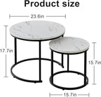 aboxoo Round Nesting Coffee Table Side Table Set of 2 End Tables