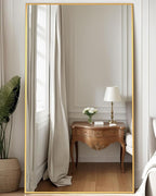 Antok Full Length Mirror, 81"x41" Floor Mirror, Floor Standing Freestanding Full Body Mirror with Stand for Bedroom, Hanging Mounted for Living Room Cloakroom, Gold