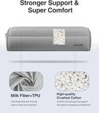 Luxtude Inflatable Bolster Pillow for Legs, Half Moon Pillow Knee Pillow for Back Sleeping, Leg Pillow for Side Sleeping, Leg Elevation Pillow for Knee Support, Lower Back & Head, Ankle and Foot