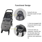 CozyMe Stroller Footmuff, Stroller Hooded Blanket for Toddler, Stroller Bunting Bag with Multi Purpose Fleece Lined Warm Winter Stroller Cover, M6-4T,Heather Grey