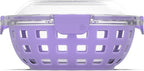 Ello DuraGlass Food Storage Glass Lunch Bowl Container - Meal Prep Container with Silicone Sleeve and Airtight Lid, 5 Cup, Lilac