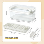 Ice Cube Tray with Lid and Bin, 2 Pack for Freezer, 64 Pcs Ice Cube Mold (White)