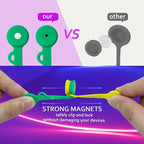 Cable Cord Organizer Magnetic Cord Organizers Twist Ties Magnet Clips Cord Wrap Keepers For Charging Cord Headphone Cord Holder Silicone Cable Strap Appliance Fridge Bookmark Whiteboard Keychain 5PACK