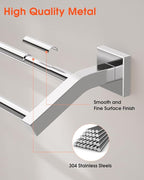 Alise Bath Double Towel Bars,Towel Holder Towel Racks for Bathroom Lavatory,16 Inch SUS304 Stainless Steel Towel Hanger Towel Rail Wall Mount,Polished Chrome