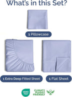 Extra Deep Pocket Twin XL Sheets - 3 Piece Breathable & Cooling Bed Sheets - Hotel Luxury Bed Sheet Set - Soft, Wrinkle Free & Comfy - Easily Fits Extra Deep Mattresses - Deep Pocket Lavender Sheets