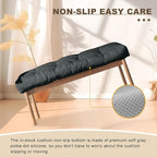 Bench Cushion 36 inches,Indoor/Outdoor Non-Slip Tufted Cushions, Premium Waterproof Linen, Soft Piano Sofa Cushions, High-Density Memory Foam(Black-36x14 x 4 in)