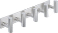 Alise Towel Hooks Towel Robe Coat Hook Rail with 5 Hooks Wall Mount Key Hooks for Coat Hat Towel Purse Robes Bathroom,SUS304 Stainless Steel Wall Hooks Self Adhesive and Drilling,Brushed