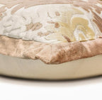 The HomeCentric King/Queen/Twin Beige Decorative Full 68"x18" Bed Runner with Two Pillow Cover, Damask Bed Scarf on Velvet Fabric - Emmeline