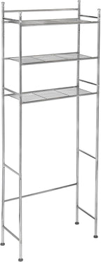 Honey-Can-Do 3-Tier Metal Bathroom Shelf Space Saver, Over The Toilet Storage Rack Organizer, Adjustable Chrome Wire Shelving Unit for Towels & Toiletries, 9.5 x 23 x 60 in