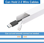 HARFINGTON 4pcs Cord Hider Wall 15inx0.94inx0.55in (LxWxH) PVC Cable Cover Self Adhesive Wire Hider Wall Mounted TV Cable Raceway for Cables Management (60in Total Length),White
