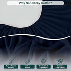 NON Sticky cotton Queen Size Sleeper Sofa Sheets, 4 Piece Egyptian Cotton Bed Sheet Set for Sofa Bed, 8" Deep Pocket for Pull Out Couch Mattress, 60" x 75", Navy Blue Solid, Soft & Breathable