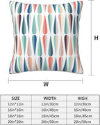 bassyil Mid Century Retro Drop Throw Pillow Covers Decorative Linen Pillow Cases Set of 2 Square Cushion Cover for Couch Sofa Bedroom Patio 18x18 Inch