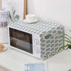 AKOAK 1 Pack 30cm x 90cm/11.81" x 35.43" Household Kitchen Microwave Dust Cover Cotton Linen Oven Cover with Storage Bag Home Decoration Accessories (Green Plants)