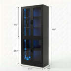 holzart Modern Black 5-Tier Display Cabinet