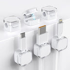 Cord Holder, 6 Pack Magnetic Cable Clips, Strong Adhesive Cord Holder for Nightstand Desk Organizer Kitchen Appliances Car Wall Office Phone Wire Keeper, Clear White