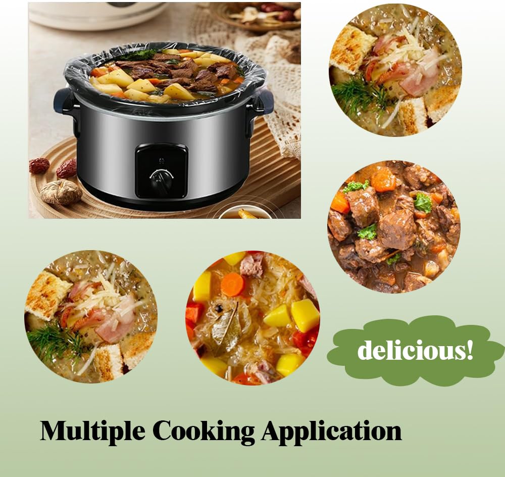 Slow Cooker Liners 20pcs, Large 13“ x 21” Disposable Cooking Bags for 3QT to 8QT Slow Cookers, Cooking Tray for Oval and Round Pots (20)