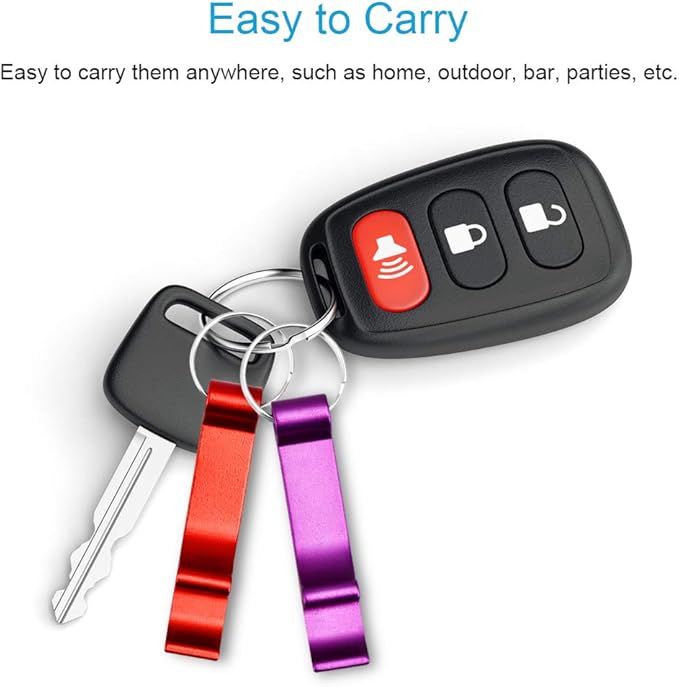 Mcyye 6PCS Colorful Mcyye Beer Bottle Openers, Premium Metal Keychain Bottle Opener, Beverage Bottle Opener for Men, Women, Small and Practical, Easy to Carry, Open the Lids of Beer Bottle Easily