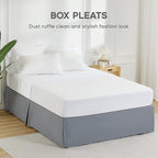 SONIVE Full Bed Skirt,15" Drop Pleated Dust Ruffle,Classic Tailored Easy Fit Brushed Microfiber Skirts Hotel Quality Shrinkage & Fade Resistant Grey