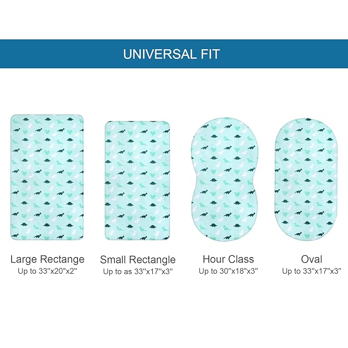 Bassinet Sheet 4 Pack for Baby Boys, Bassinet Sheets Ultra Soft Universal Fit for Most Rectangle, Oval, Hourglass Bassinet Mattress, Bassinet Sheets, Navy