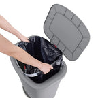 Glad Kitchen Trash Can | Large Plastic Waste Bin with Odor Protection of Lid | Hands Free with Step On Foot Pedal and Garbage Bag Rings, 20 Gallon, Grey