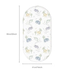 Gllquen Baby Bassinet Sheets Set 2-Pack, Breathable Cozy Bassinet Fitted Sheet Universal Fit Standard Mattress Oval Rectangle Cradle Baby Sheets for Baby Boy Girls Unisex 32"x16"(Elephant)