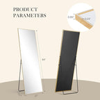 NEWBULIG 64"x21" Full Length Mirror, Full Body Floor Mirror with Aluminum Alloy Thin Frame, Wall or Standing Mirror for Bedroom, Living Room, Dressing Room, Gold-Rectangular