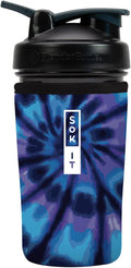 Sok It BotlSok Protein Blender Shaker Bottle Sleeve Insulated Neoprene Cover (Blue Tie Dye, Fits 24oz Blender)