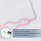 HIG Off-White Chic King Bed Skirt - Easy Fit Scallop Edge Pleated Bedskirts, 14 Inch Drop Anti-Slip Dust Ruffle, Thick Fabric for Enhanced Privacy, Pre-Washed for Long-Lasting Use(N60022)