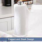 NearMoon Standing Paper Towel Holder, Kitchen Paper Towel Tissue Holder- for Bathroom Countertop, Standard or Jumbo-Sized Roll Paper (with Marble Base, Chrome Finish)