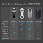KITCHENDAO 2 in 1 Magnetic Beer Bottle Opener for Fridge and RV with Cap Catcher - Pop Can Soda Can Opener, Stick to Refrigerator for Easy Storage with Magnet, Gift for Men Husband Father- 3 Pack