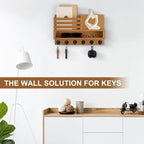 Key and Mail Holder Wall Mount, Key Hanger with Long Storage Box and Key Hooks for Coat, Dog Leash, Home Decor Rack, House Accessories, Entry Way Organizer