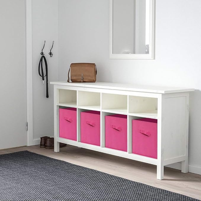 ShellKingdom Storage Bins, Foldable Fabric Storage Cubes And Cloth Organizer Drawer For Closet And Toys, 2 Pack (Fuchsia)