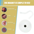 Neosmuk Magnetic Hooks, Heavy Duty 40lb+ Strong Magnet Hook for Cruise Cabins, Cruise Essentials 2026 for Hanging, Metal Wall Refrigerator Hangers (White, 10 Pack)