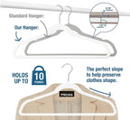 Hangers 50 Pack,Ultra-Thin Plastic Clothes Hangers (17.7 Inch) - Space-Saving Slim Hangers with Non-Slip Grooves for Wardrobe, Closet & Dorm Organization(White)