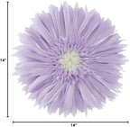 Decorative 3D Round Flower Pillow Handmade Daisy Floral Throw Pillow with Insert Cute Satin Accent Cushion for Sofa Bed Couch Living Room Brdroom Boho Home Decor 14 Inch Lavender Purple