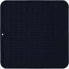 Silicone Dish Drying Mat for Multiple Usage, Easy clean, Eco-friendly, Heat-resistant Dish Drainer Mat for Kitchen Counter,Sink,Refrigerator or Drawer liner (12" x 12", Dark Blue)