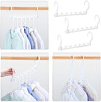 HOUSE DAY Sturdy Plastic Space Saving Hangers Cascading Hanger Organizer Pack of 20 Closet Space Saver Multifunctional Hangers for Heavy Clothes (White)