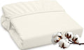 ROYALE LINENS 300 Thread Count 100% Long Staple Combed Cotton Fitted Sheet King - Super Soft Deep Pocket Bottom Sheet - Fitted Sheets Only - Elastic Sheets (King, Cream)