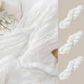 FEXIA 3 Pack White Cheesecloth Table Runner 35x120 Inches for Baby Shower Decoration Spring Easter Ivory Table Runner for Wedding Party First Communion Centerpiece Engagement Bridal Shower Decoration