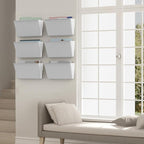 Gawerk Clear Acrylic Single Pocket, Plastic Hanging Wall Mount File Holder for Office Home (White, 8 Pack)