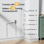 425in TV Cord Hider Wall, Cord Covers for 2-3 Wires on Wall, Easier Set-up Cable Hider Wire Covers for Cords on Wall, Paintable Cable Cover Management to Hide TV Wires, W0.95 H0.55in, White