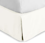 Bare Home Full Bed Skirt - 15-Inch Tailored Drop Easy Fit - Bed Skirt for Beds - Center & Corner Pleats (Full, Cream)