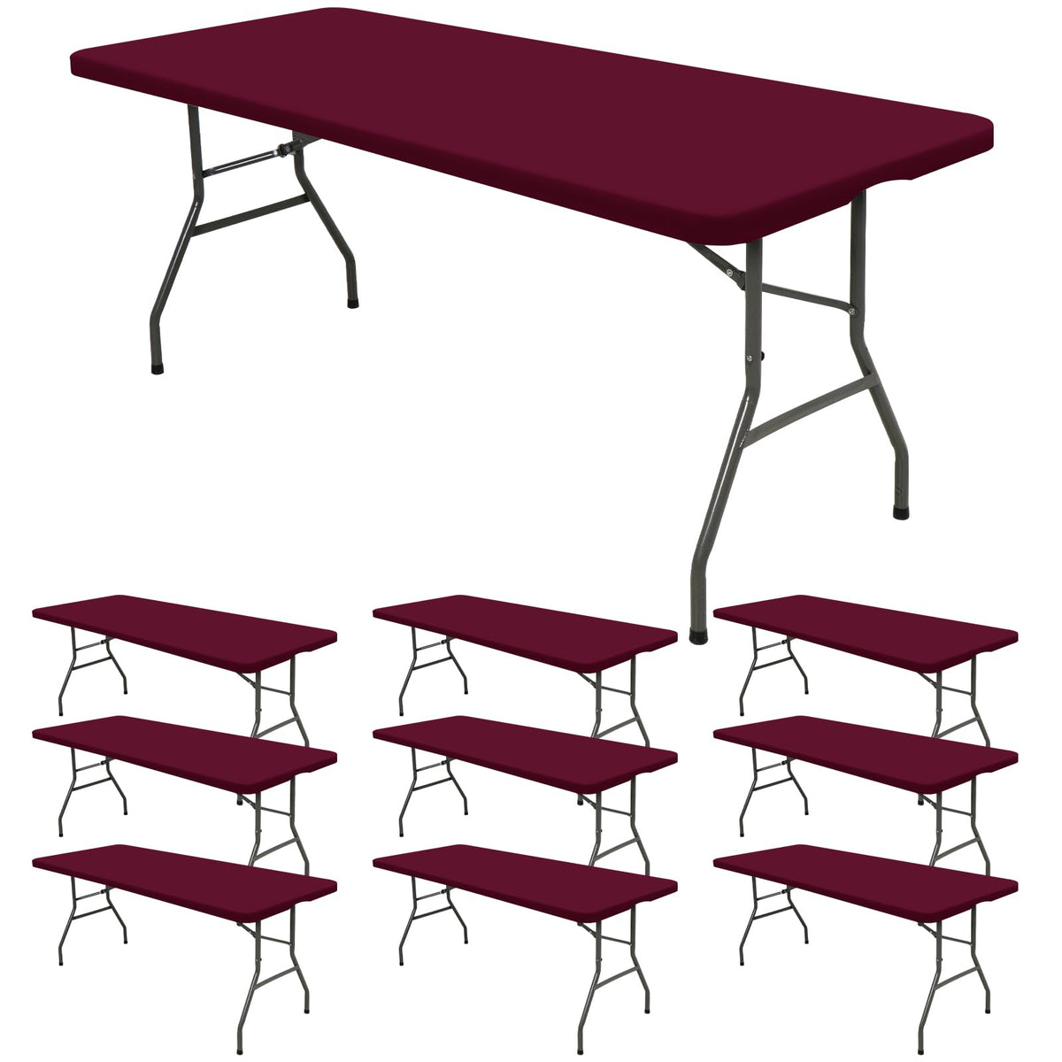 REWOMC 6 Pack Stretch Table Top Cap Cover, Sage Green, 30" x 96"