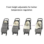 funlife Anti-Kick Waterproof High Performance Winter Stroller Footmuff Fits All Travel Gear,Front Piece Height Adjustable and Removable,M6-4T