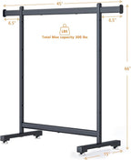 Wiracks Heavy Duty Clothes Rack for Hanging Clothes Clothing Rack 300LBS Portable Clothes Rack 45" L*15" W*66" H Thickened and Widened elliptical Tubes (Black)