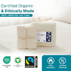 FABDREAMS Organic Quilted Mattress Protector Queen Size | Mattress Pad| Mattress Cover| Naturally Breathable | Noiseless| Fits up to 17" Deep Pocket| Temperature Regulating | Ivory